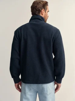 Donkerblauw - Volledig doorlopende rits - Borg Fleece