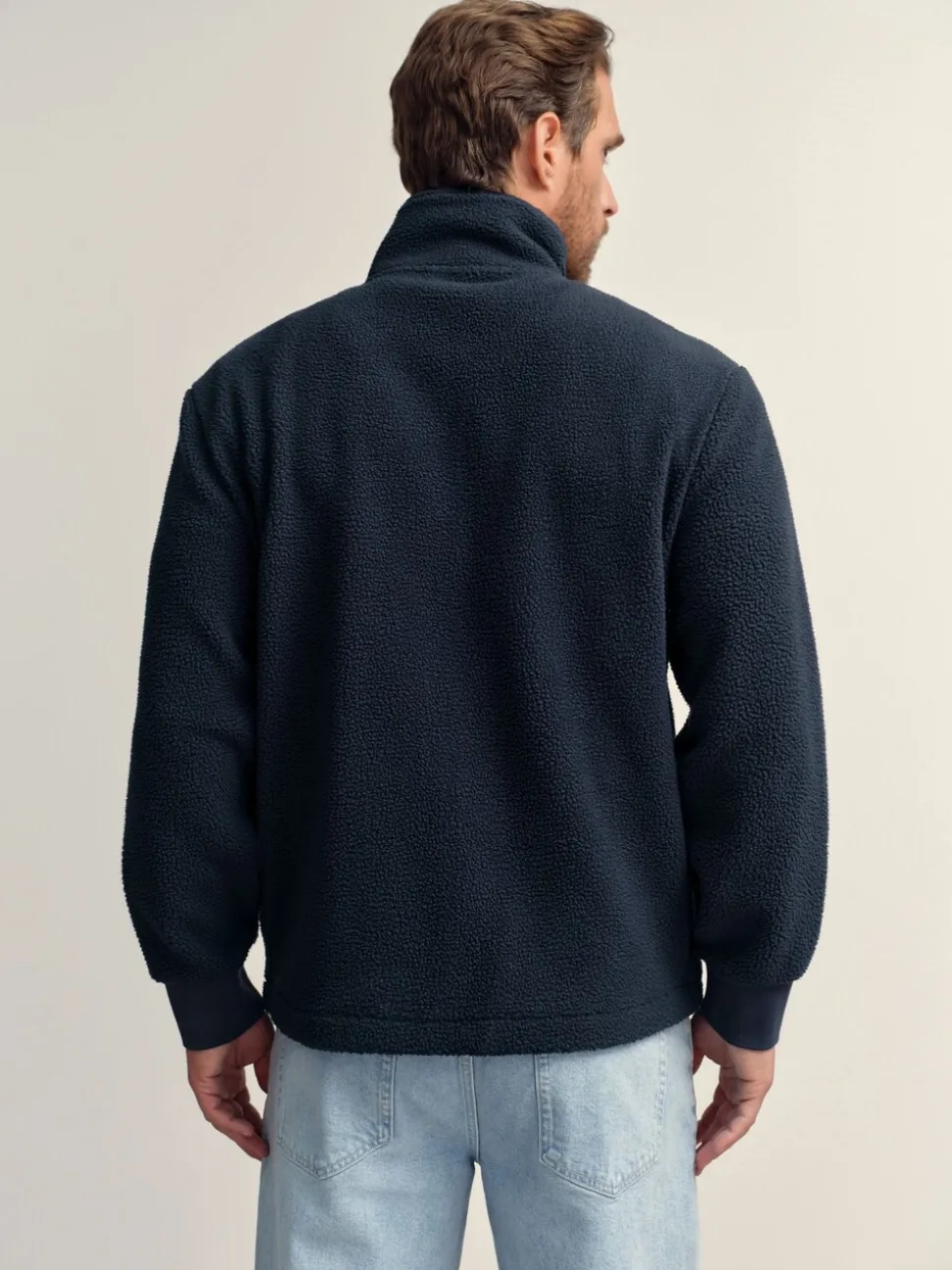 Donkerblauw - Volledig doorlopende rits - Borg Fleece