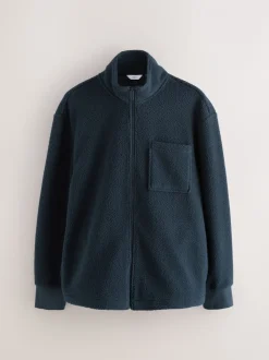 Donkerblauw - Volledig doorlopende rits - Borg Fleece