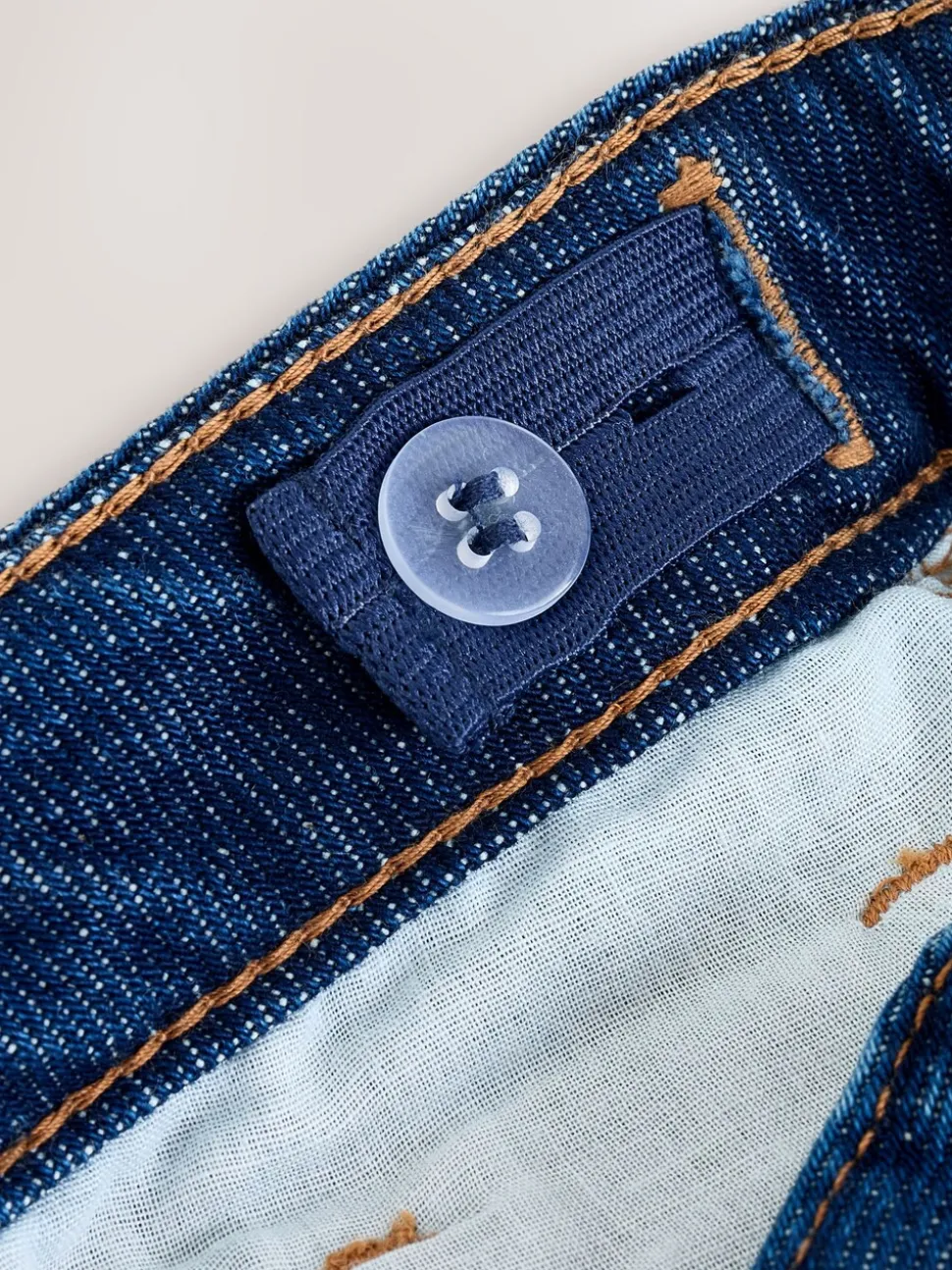Donkerblauw - Wijde jeans met Bloemenprint en versieringen (3-16jr)