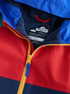 Donkerblauw colourblocking - Waterdicht regenpak met fleecevoering (3 mnd-7 jr)