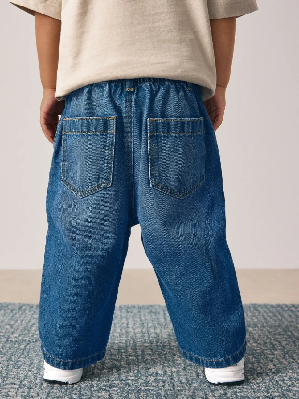 Donkerblauw denim - Jeans met wijde pijpen (3 mnd-7 jr)