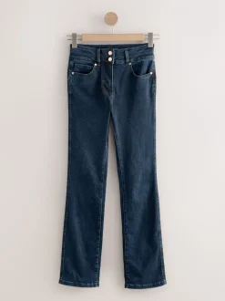 Donkerblauw denim - Lift, slim en shape jeans met bootcut