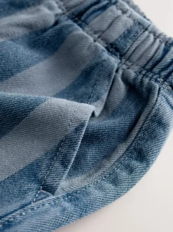 Donkerblauw gestreept - Wijde broek met elastische taille (3mnd-7jr)