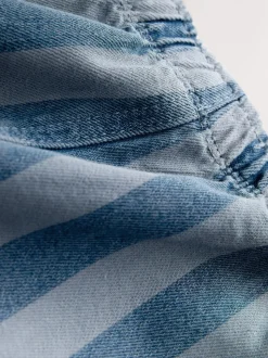 Donkerblauw gestreept - Wijde broek met elastische taille (3mnd-7jr)