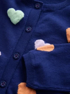Donkerblauw hartjes - Vest (3 mnd-10 jr)