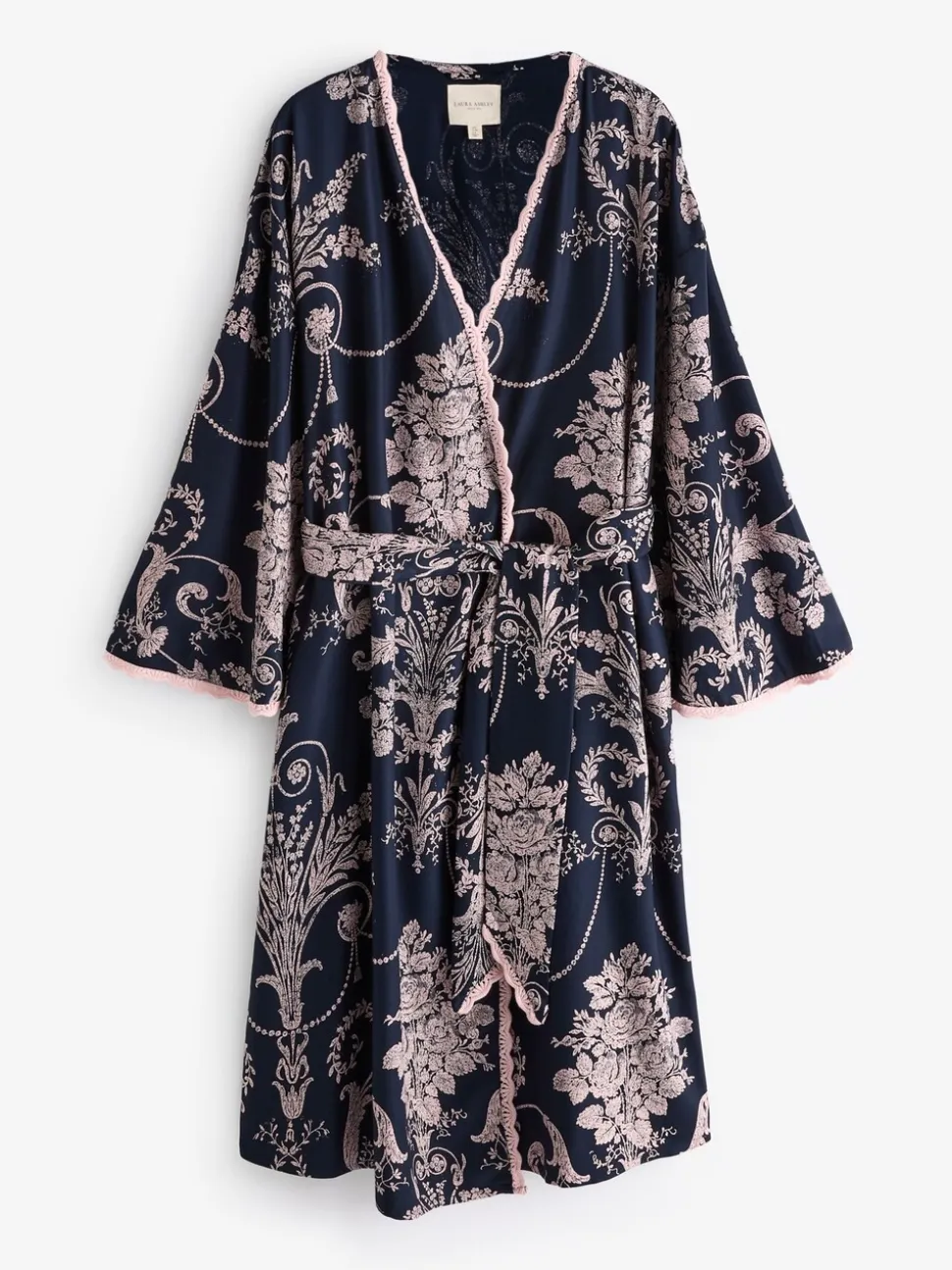 Donkerblauw/roze - Laura Ashley Josette badjas