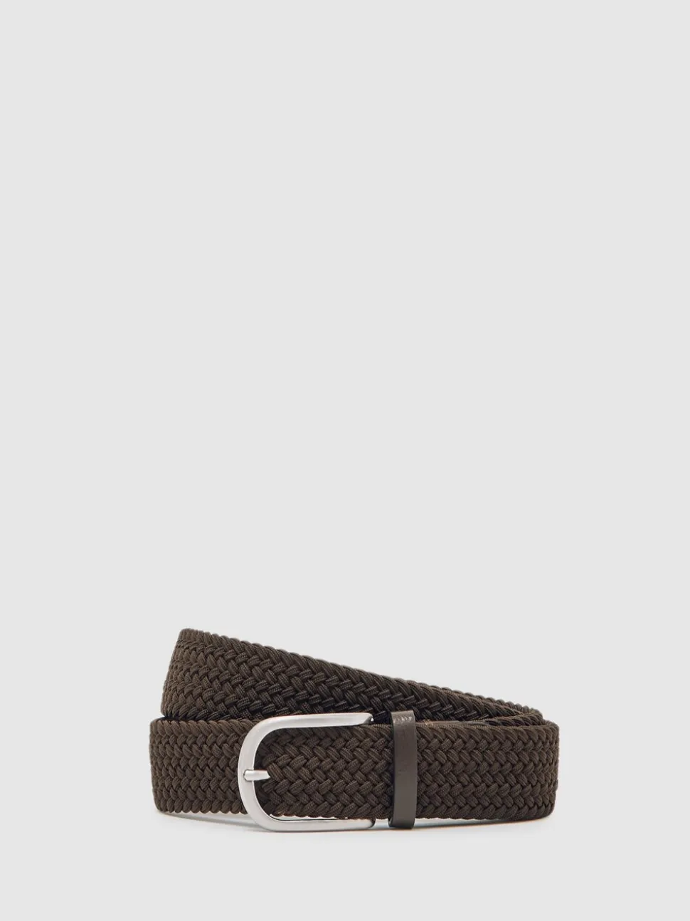 Donkerbruin - Reiss Elmont Basket Weave Belt