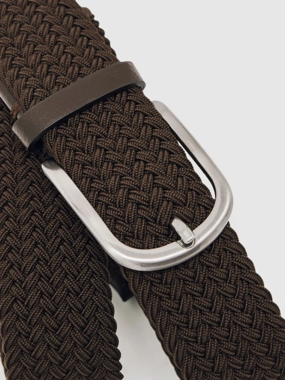 Donkerbruin - Reiss Elmont Basket Weave Belt