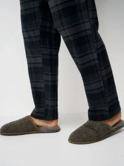 Donkergrijs - Crew Clothing Slip-On Suede Mule Slippers