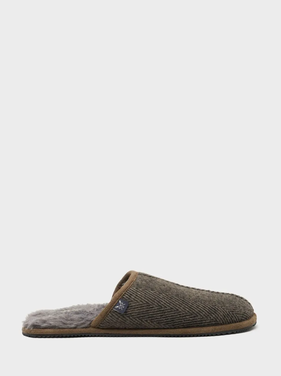 Donkergrijs - Crew Clothing Slip-On Suede Mule Slippers