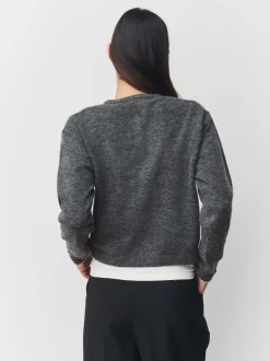 Donkergrijs - Gebreid vest met ronde hals