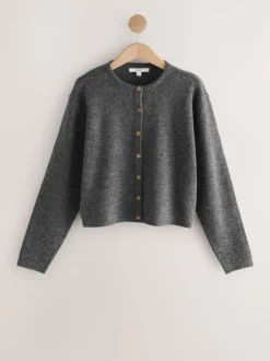 Donkergrijs - Gebreid vest met ronde hals