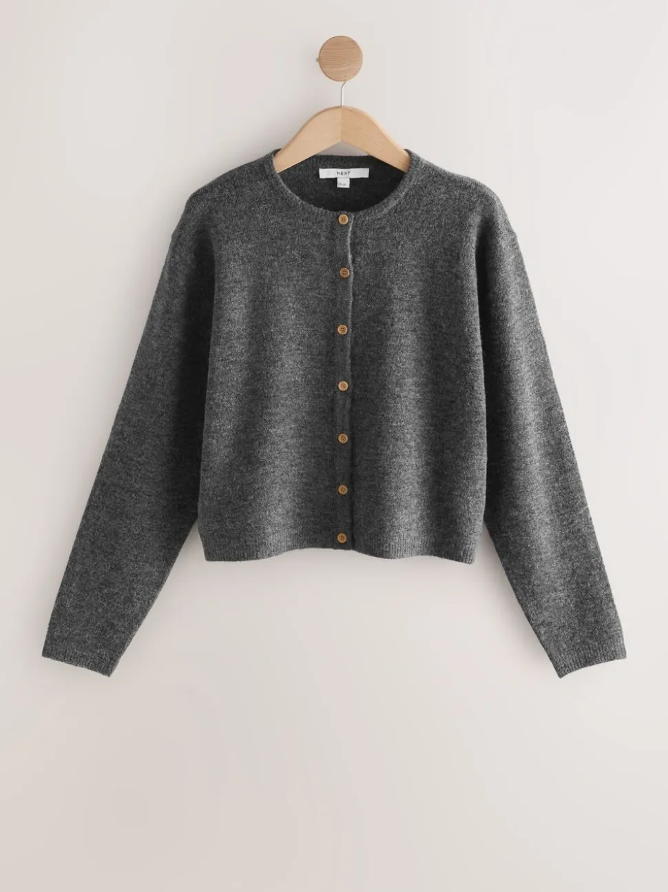 Donkergrijs - Gebreid vest met ronde hals