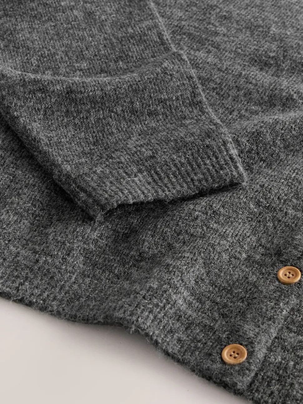 Donkergrijs - Gebreid vest met ronde hals