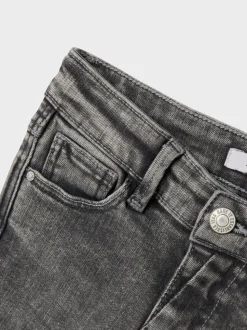 Donkergrijs - Name It flare jeans met verstelbare taille voor meisjes