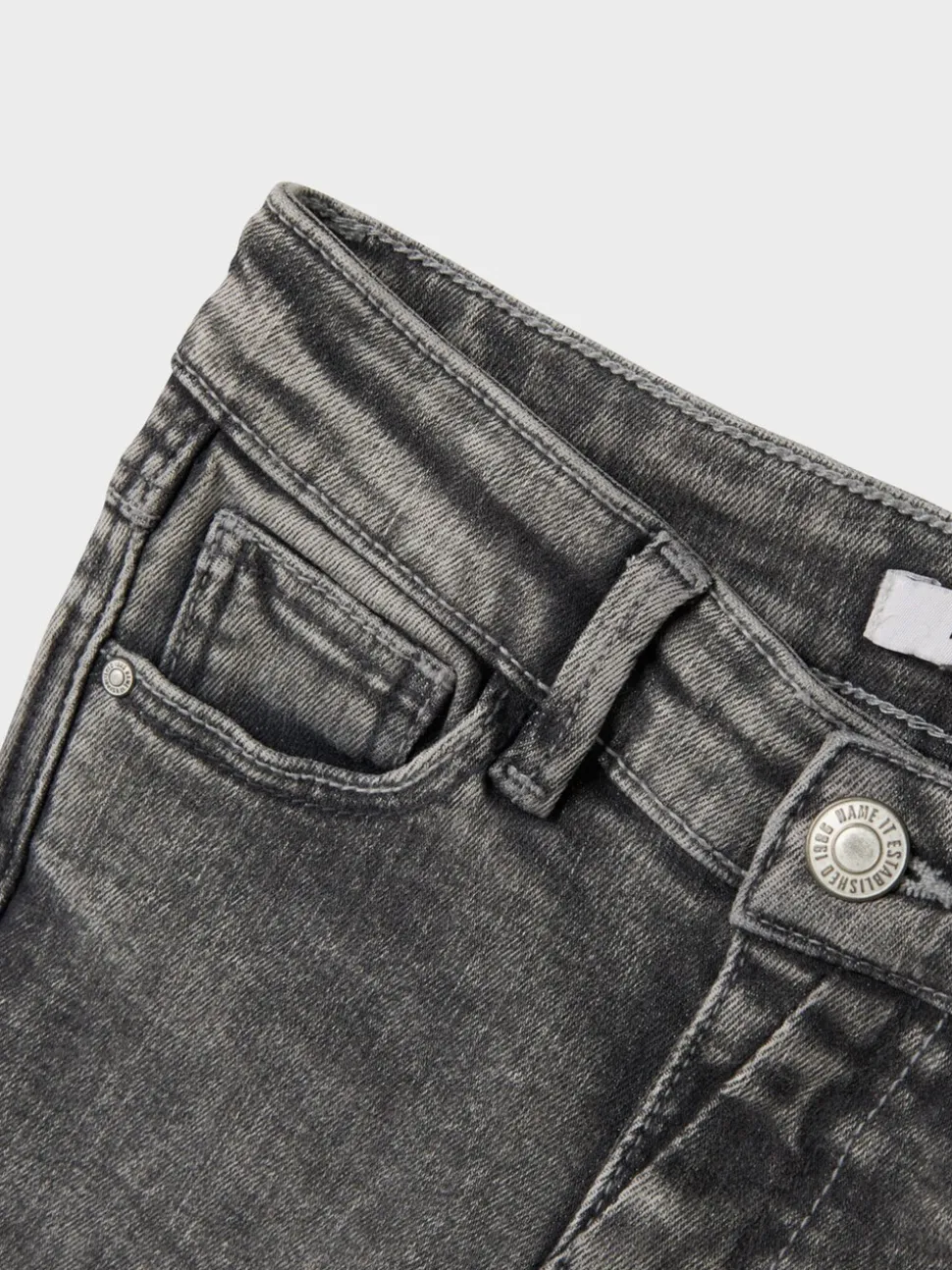 Donkergrijs - Name It flare jeans met verstelbare taille voor meisjes