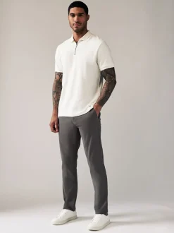 Donkergrijs - Slim Fit - Stretchy chino