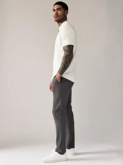 Donkergrijs - Slim Fit - Stretchy chino