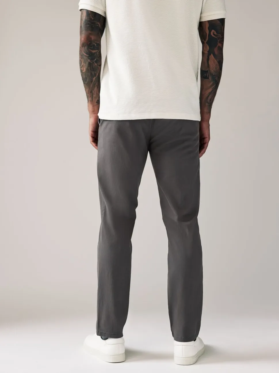 Donkergrijs - Slim Fit - Stretchy chino