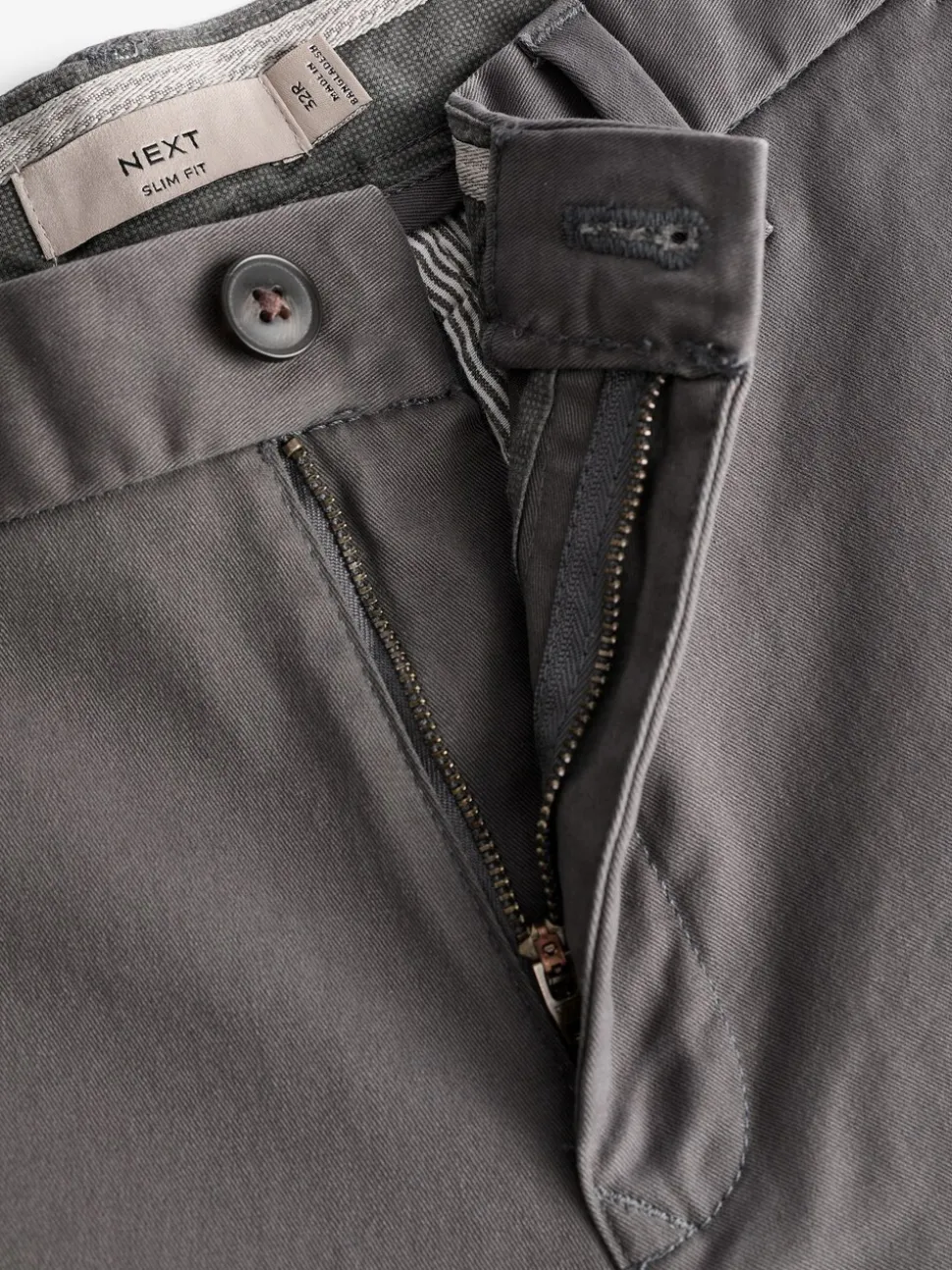 Donkergrijs - Slim Fit - Stretchy chino