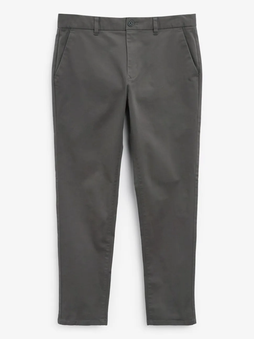Donkergrijs - Standaard toelopende pasvorm - Stretchy chino