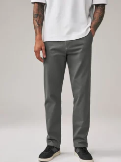 Donkergrijs - Straight fit - Stretchy chino