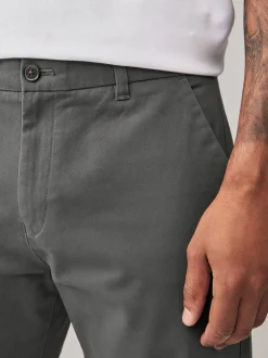 Donkergrijs - Straight fit - Stretchy chino