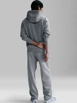 Donkergrijs gemêleerd - Nike Club Fleece joggingbroek met wijde pijpen