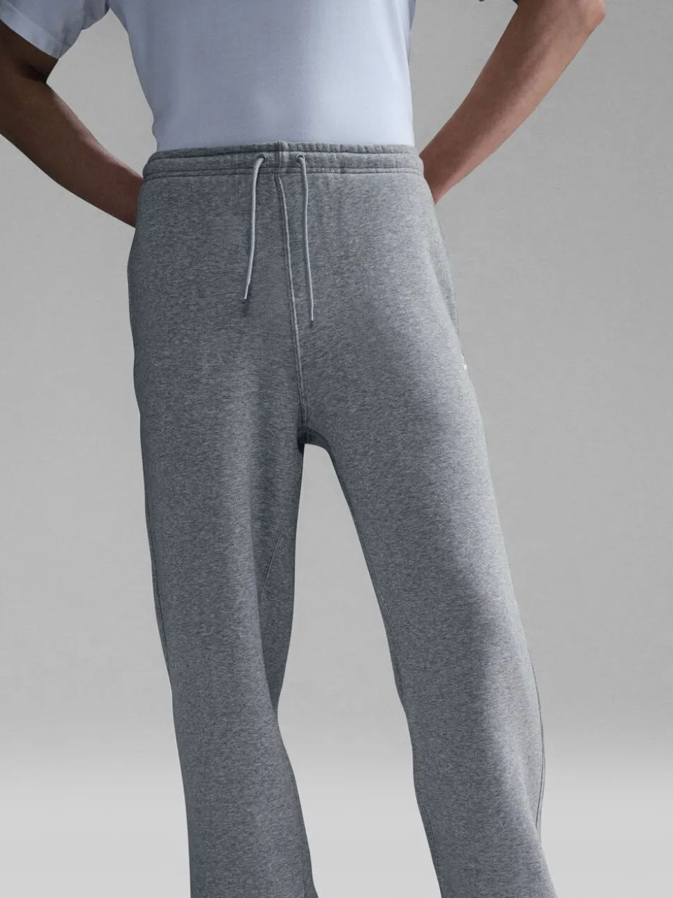 Donkergrijs gemêleerd - Nike Club Fleece joggingbroek met wijde pijpen