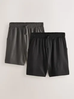 Donkergrijs/zwart - Loopback Soft Touch 2 Pack Jogger Shorts