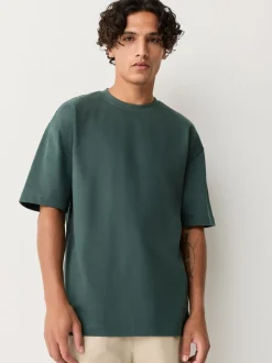 Donkergroen - Relaxed fit - Zwaar T-shirt