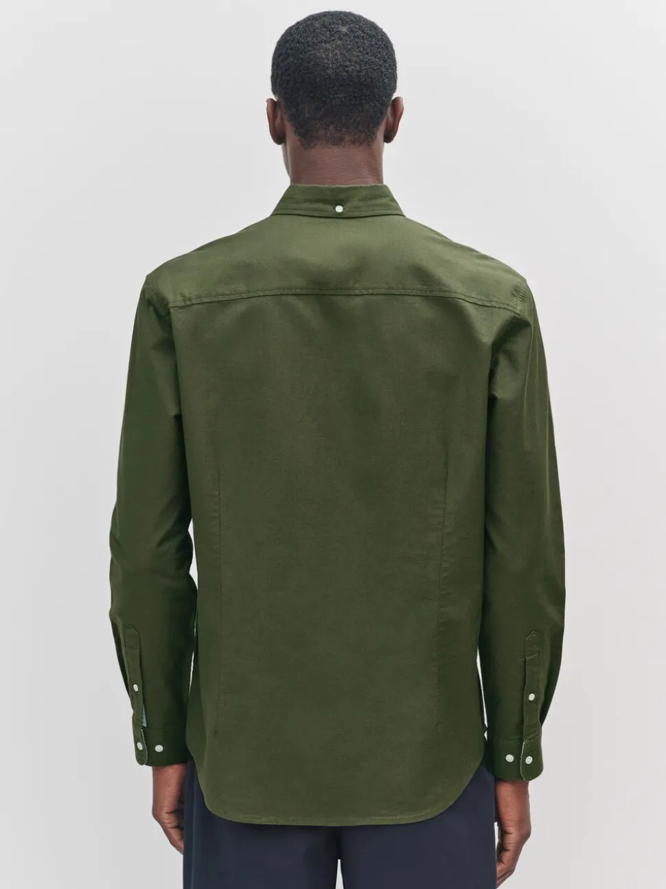Donkergroen - Slim Fit - Oxford-hemd met lange mouwen