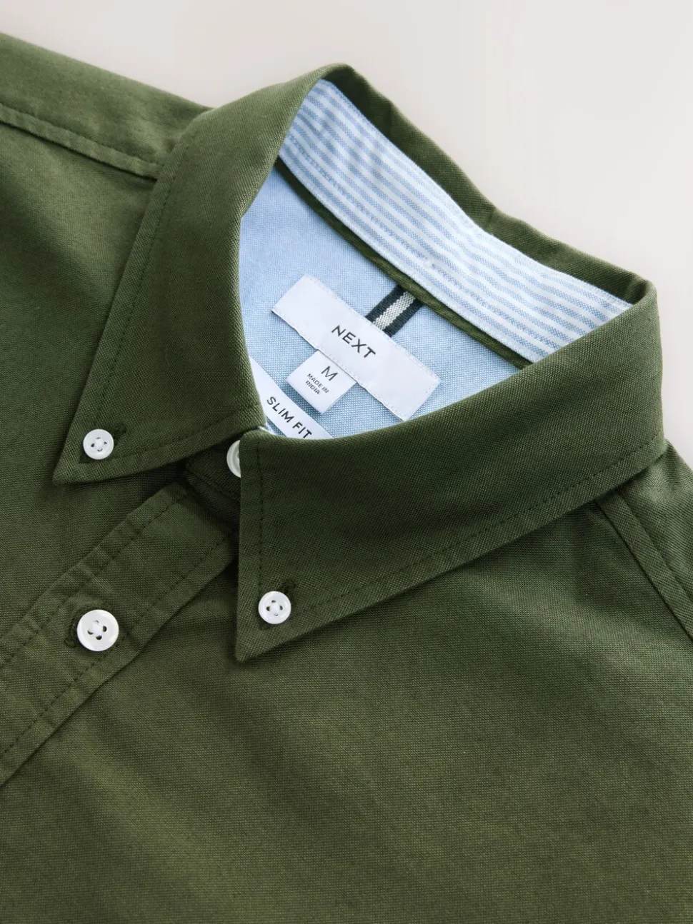 Donkergroen - Slim Fit - Oxford-hemd met lange mouwen
