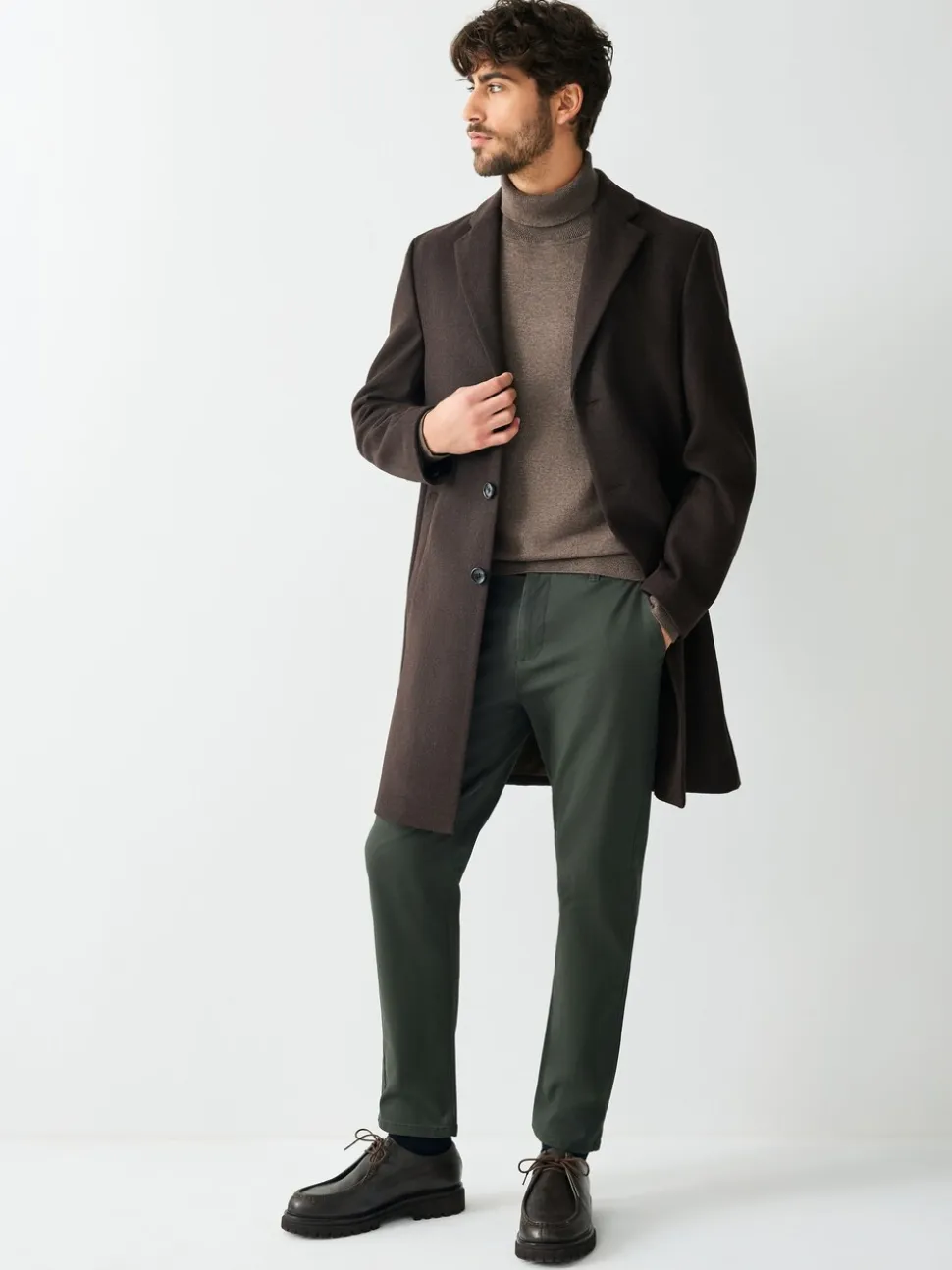 Donkergroen - Slim Fit - Stretchy chino
