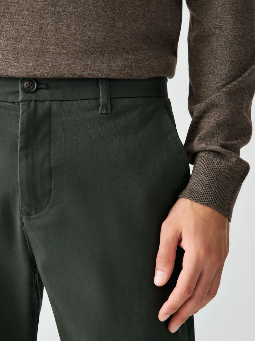 Donkergroen - Slim Fit - Stretchy chino