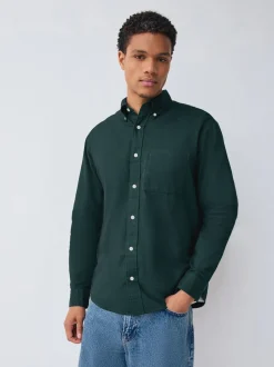 Donkergroen - Soft Touch Oxford Long Sleeve Shirt
