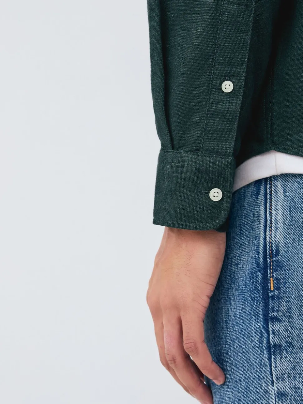 Donkergroen - Soft Touch Oxford Long Sleeve Shirt
