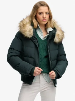 Donkergroen - Superdry Everest bomberjack met capuchon
