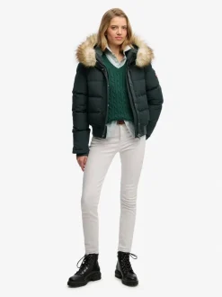 Donkergroen - Superdry Everest bomberjack met capuchon