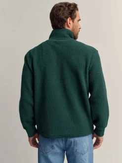 Donkergroen - Volledig doorlopende rits - Borg Fleece