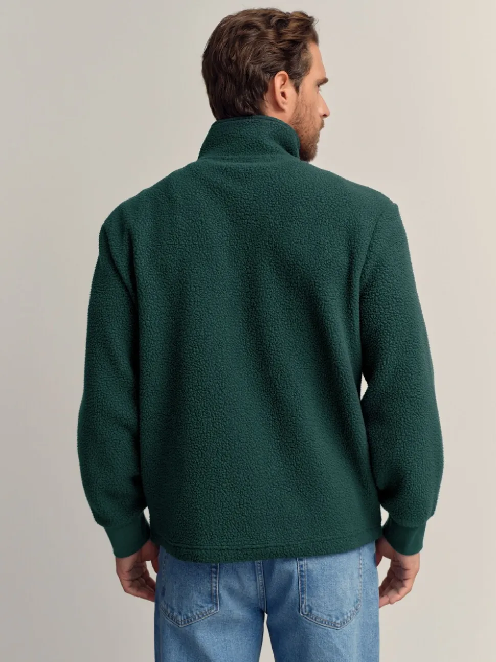 Donkergroen - Volledig doorlopende rits - Borg Fleece