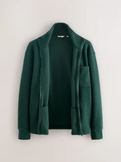 Donkergroen - Volledig doorlopende rits - Borg Fleece