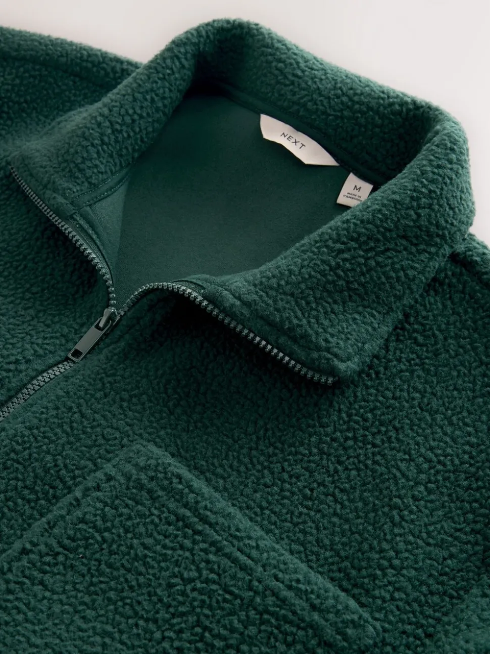 Donkergroen - Volledig doorlopende rits - Borg Fleece