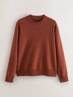 Donkeroranje - Relaxed Fit Plain Chenille Crew Neck Jumper