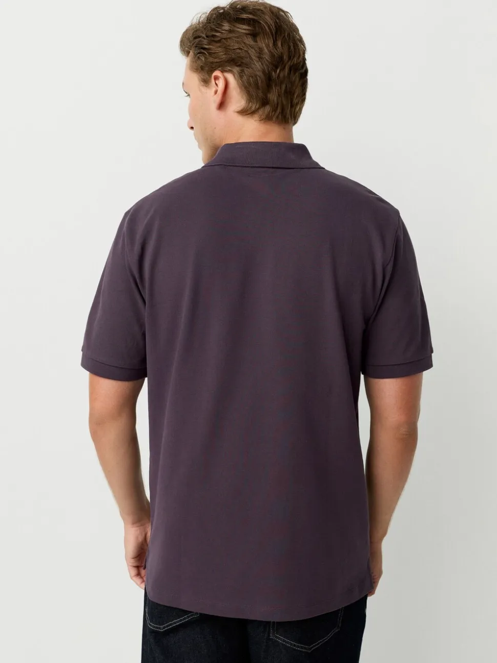 Donkerpaars - Normale Pasvorm - Piqué poloshirt met korte mouwen
