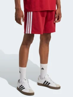 Donkerrood - adidas Essential 3-Stripes French Terry Shorts
