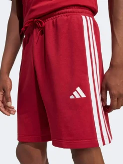 Donkerrood - adidas Essential 3-Stripes French Terry Shorts