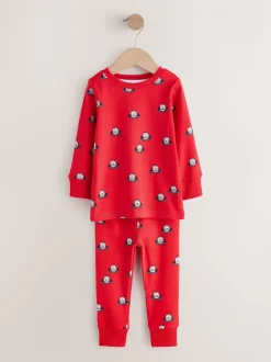 Donkerrood/blauw met hulpverleningsvoertuig - Mini Knusse Pyjama's 3 Set (9mnd-10jr)