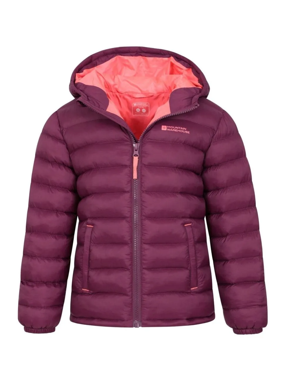 Donkerroze - Mountain Warehouse Seasons II waterafstotend Gevoerd jack voor kinderen